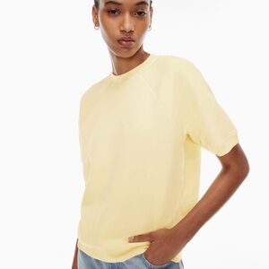 Denim Forum Cream Short Sleeve Sweatshirt